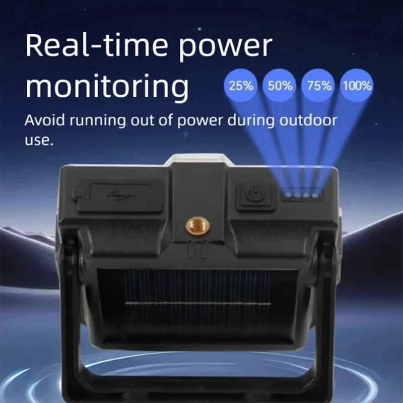 Solar Work Light, 150LED Portable Flood Lights with Stand - 4Modes Waterproof Rechargeable Outdoor Lamp for Job Site, Camping