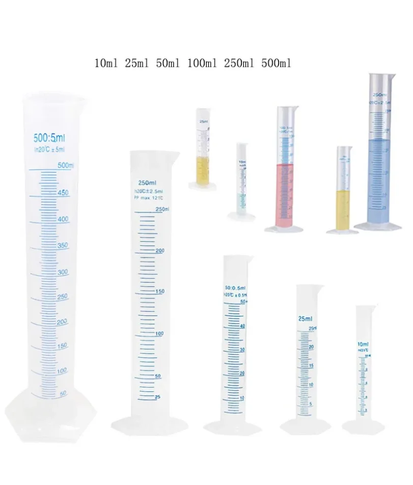 

1pcs 10/25/50/100/250/500ml Plastic Measuring Cylinder Lab Graduated Cylinder Chemistry Lab Standard Measurement Cup