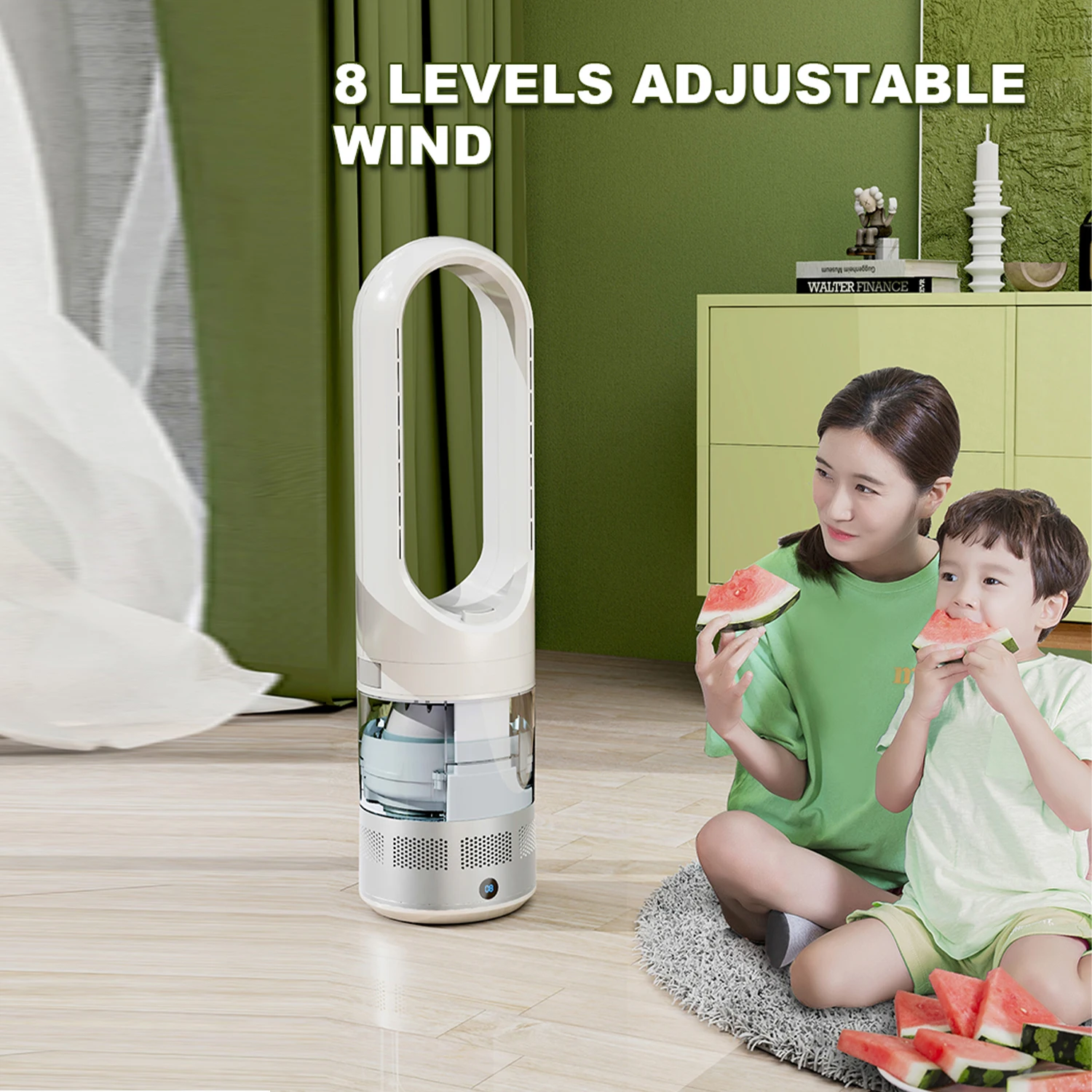 Smart 2 In 1 Household Electric Bladeless Fan With Humidifier Mist Fan