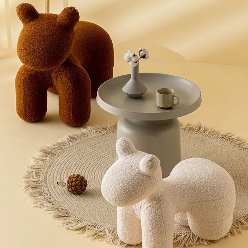 

Nordic Living Room Chair Cartoon Animal Pony Seat Bedroom Stool Cute Creative Chair Plastic Seat Ottomans Home Furniture Bench