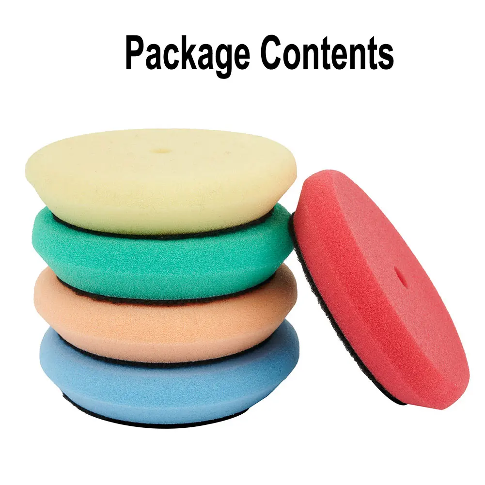 Polishing sponge High density Waxing Pads 5 Pcs 3inch Waxing Pad Sponge Polishing Foam Pads Set for RO/DA Car Polisher