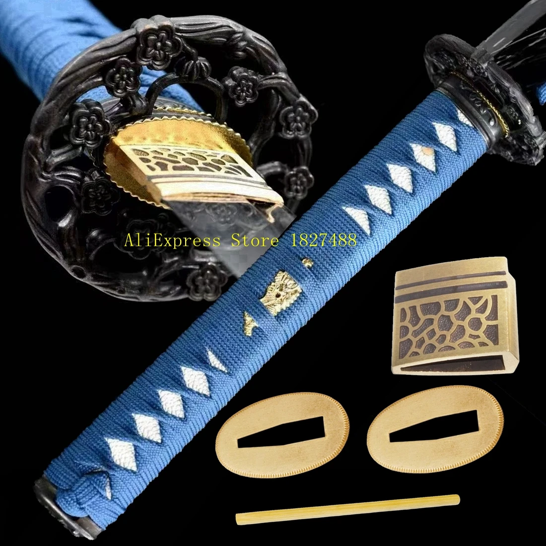 

Набор из сплава Tsuba Menuki Fuchi Kashira, латунь, Habaki Seppa, наносит ручку катаны, японский меч, защита рук, индивидуальная фурнитура