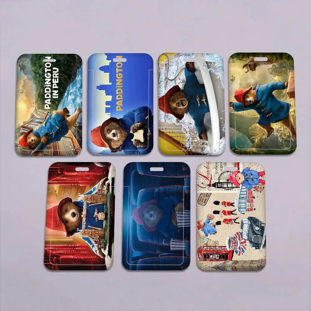 

Classic Children Movie P-Paddington Work Card Case For Exhibition ID Card Lanyard Badge Card Holder Pass Card Set For Employee