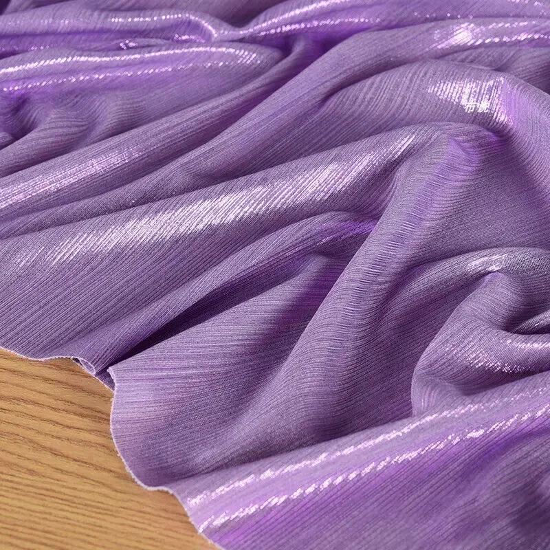 Tela brillante metálica con purpurina, tela elástica para confección de vestidos, manualidades, costura, bricolaje, material para coser ropa, suministros de manualidades, 100x148cm