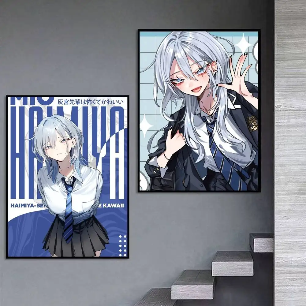 Cute H-Haimiya-senpai Design Poster Self-adhesive Art Waterproof Paper Sticker Coffee House Bar Room