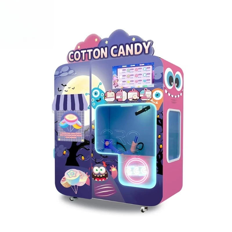 Popular Commercial Cotton Candy Automatic Machine Cotton Floss Candy Vending Machine for Kids Party Vending Machine