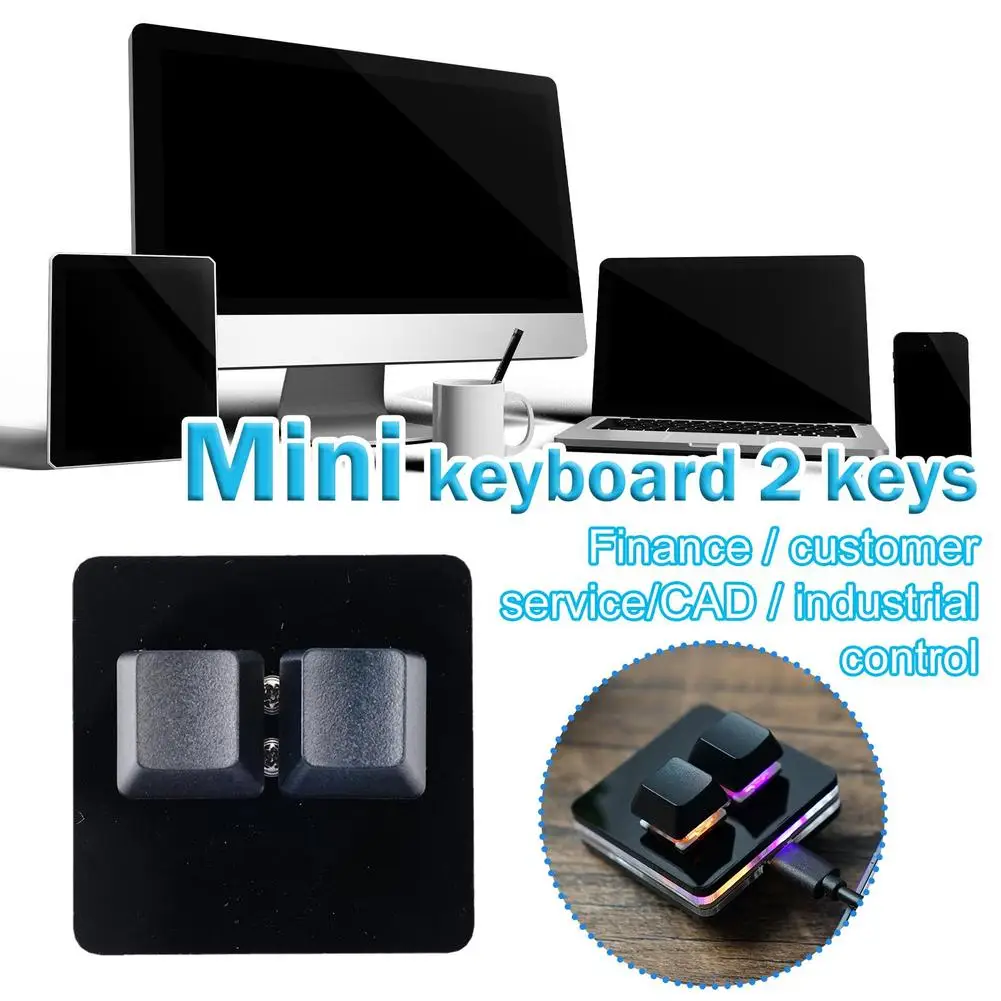 RGB USB Mini Keypad Black 2 Keys Red Switch Copy and Programmable Custom Mechanical Paste OSU Keyboard Gaming H6X4