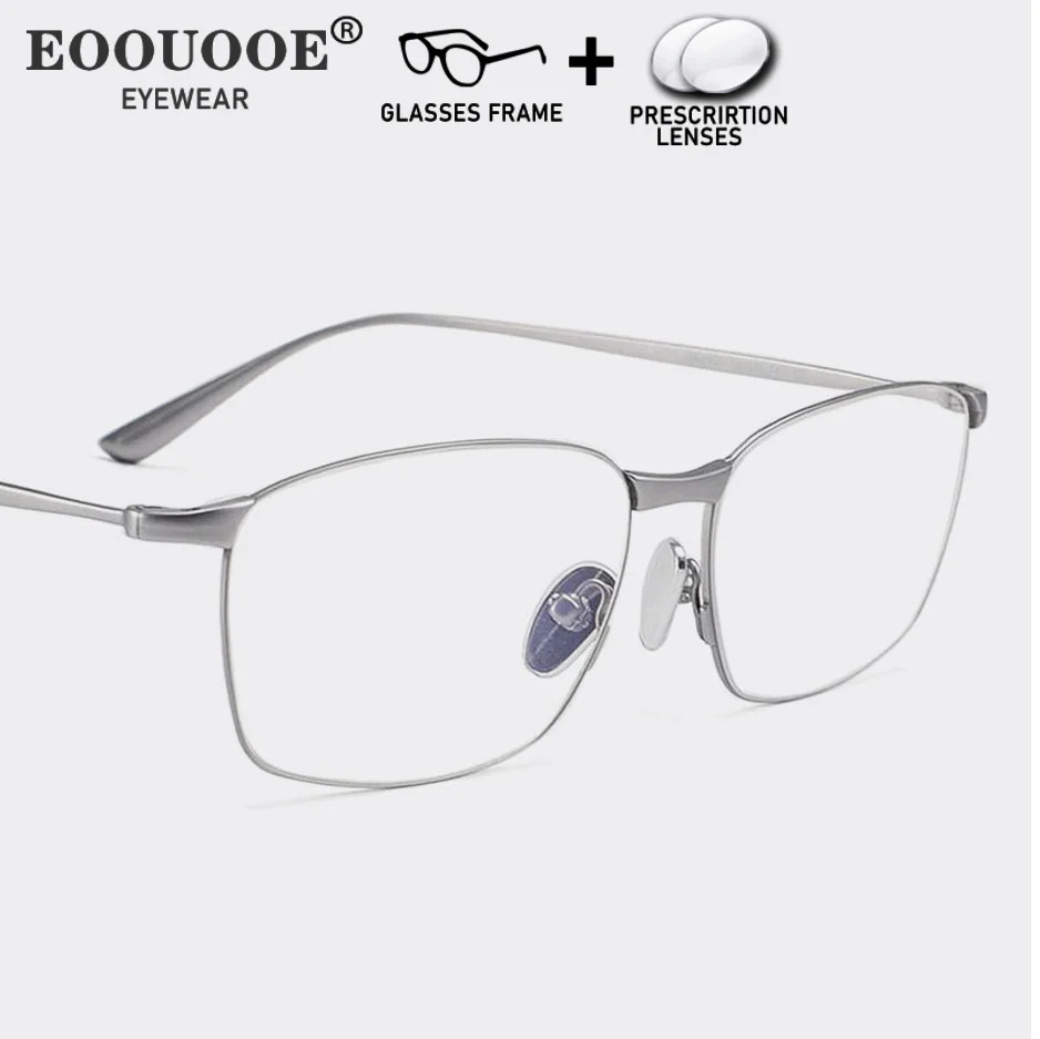 

60mm Pure Titanium Fashion Men Women Glasses Prescription Lenses Myopia Reading Progressive Eyewear Anti-Reflection Eyeglasses
