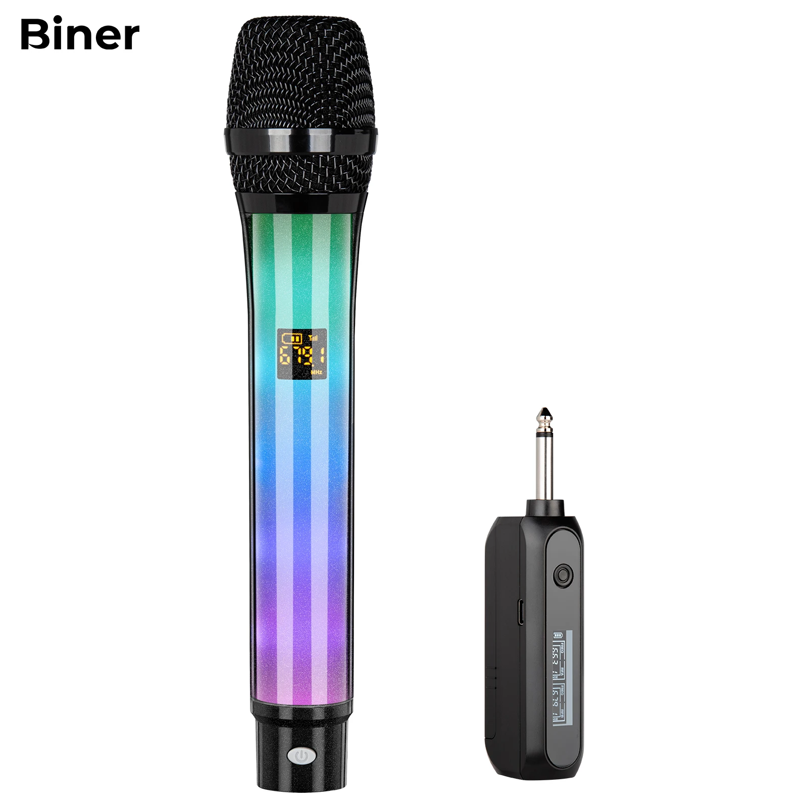 WX1 Professional 2.4G RGB Wireless Handheld Karaoke Microphone Digital Display 30m Range Rechargeable Battery For Stage Party