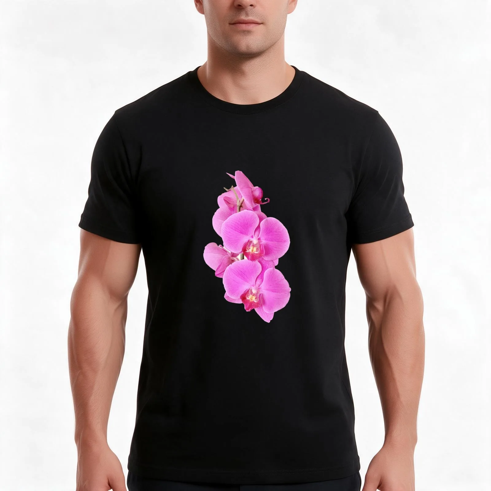 Purple moth orchids T-Shirt Summer Casual Cotton Tee Oversized Streetwear Tops Vintage Graphic Print Loose Fit Short Sleeve