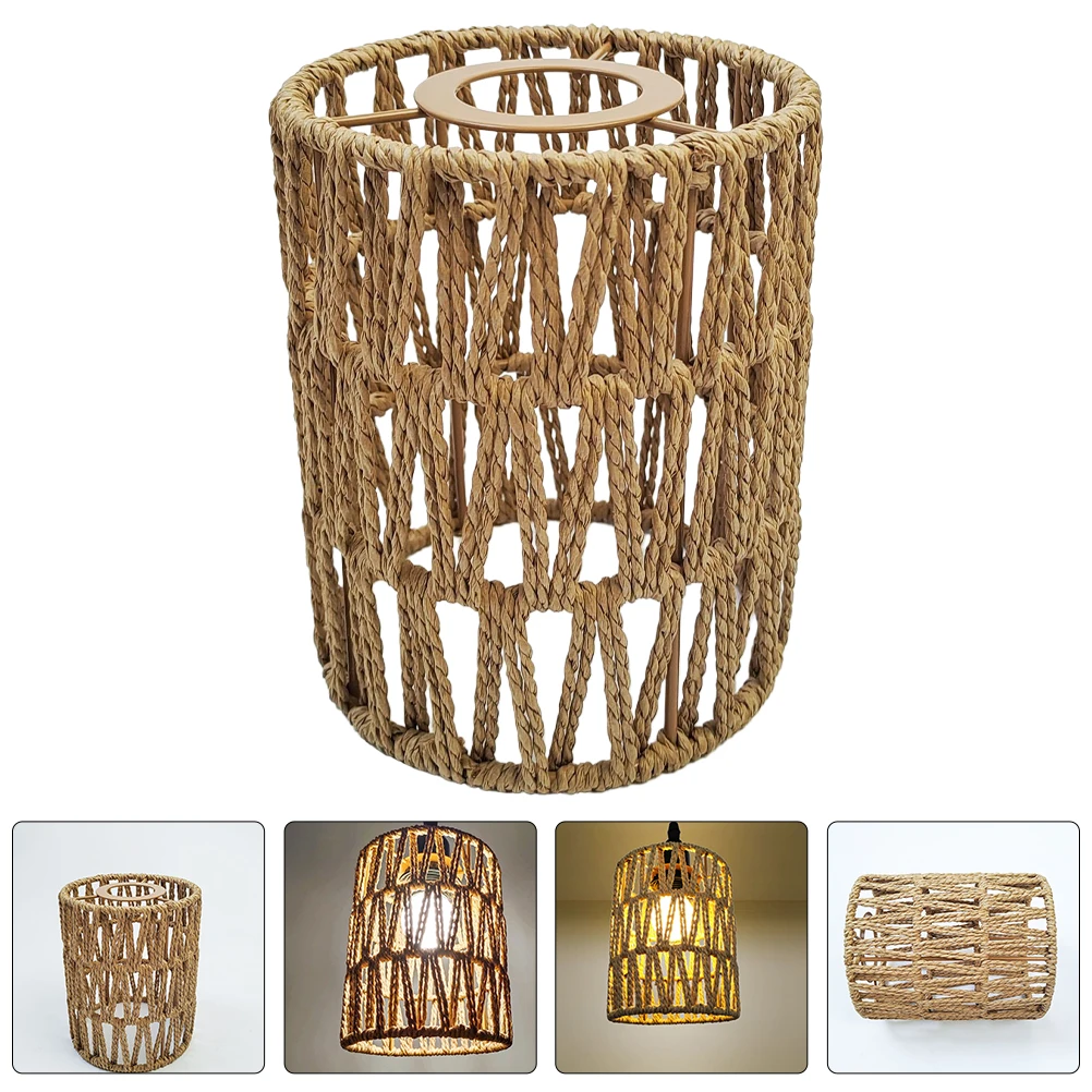 

Woven Lamp Shade Pendant Light Lampshade Decorative Cover For Home Restaurant Hotel Chinese Style Natural Rope Iron Frame Sturdy