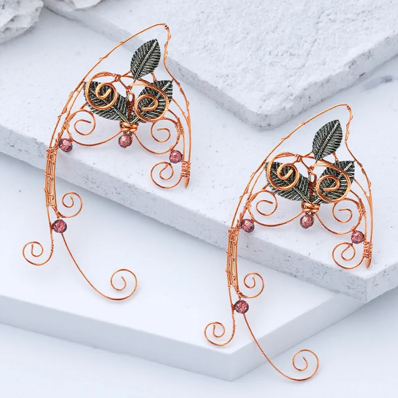 

1 Pair Elegant Ear Clip Ear Cuffs for Women Alloy Leaf -on Earrings Halloween Christmas Party Clip on Earrings
