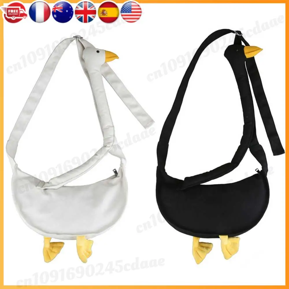 

Женская сумка с рисунком гуся, парусиновая сумка через плечо с регулируемым ремешком, большая вместительная сумка на плечо с забавным гусем, женская уличная сумка