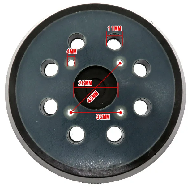 5 Polegada 8 furos 125mm gancho loop lixamento almofada de apoio elétrica makita orbital discos de disco lixadeira porter cabo backup vara na almofada