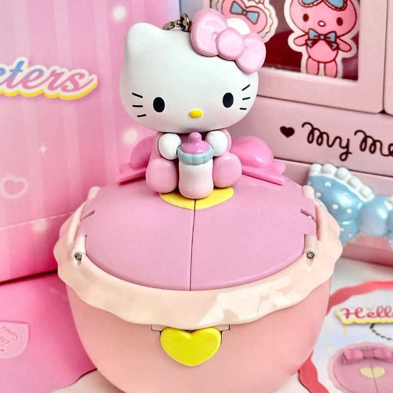 MINISO Sanrio Hello Kitty Kuromi Cinnamoroll My Melody Keychain Pendant Children's Toy Anime Birthday Gift Desk Decoration