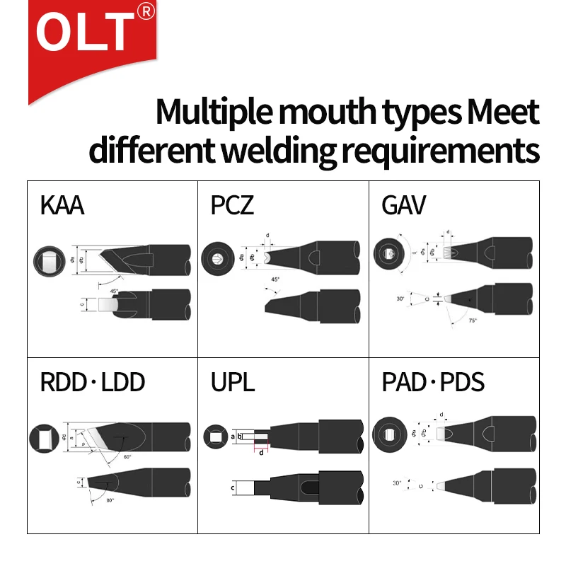 Apollo Seiko DS/DCS/DN/DCN soldering tips DS-16KAA DCS-30KAA DN-24KAA DN-50KAA  For APOLLO Automatic Soldering Equipment