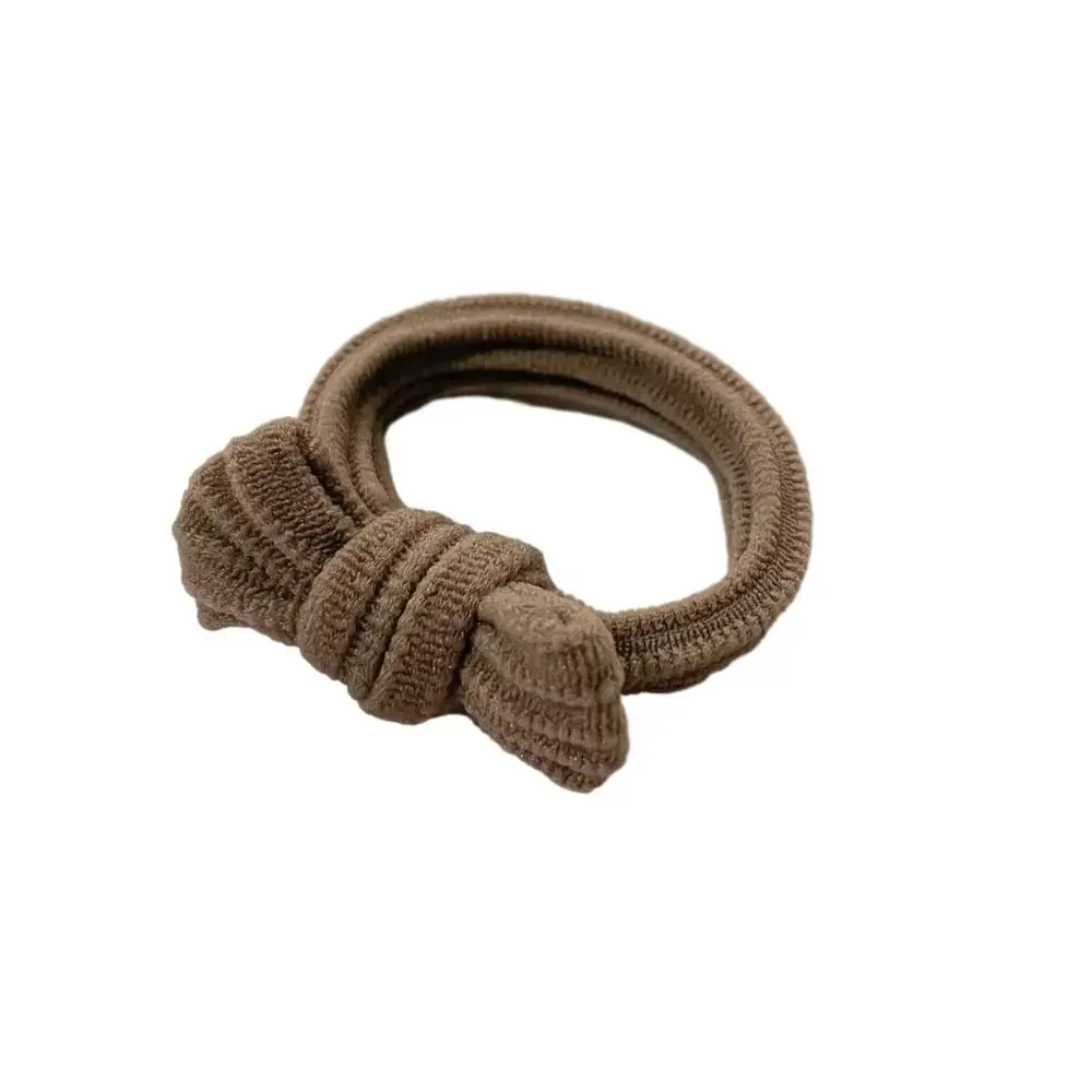1pcs New Flocking Bow Hair Ring 5Colors Hair Circle Elastic Hair Bands Autumn