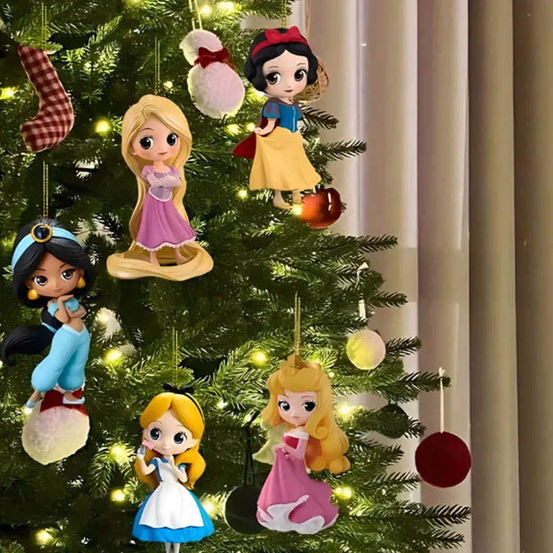 Disney Kawaii Principessa Biancaneve Alice Anime Cartoon Figura Acrilico Aereo Ciondolo Ornamento Giocattoli Accessori Regalo di Natale per bambini