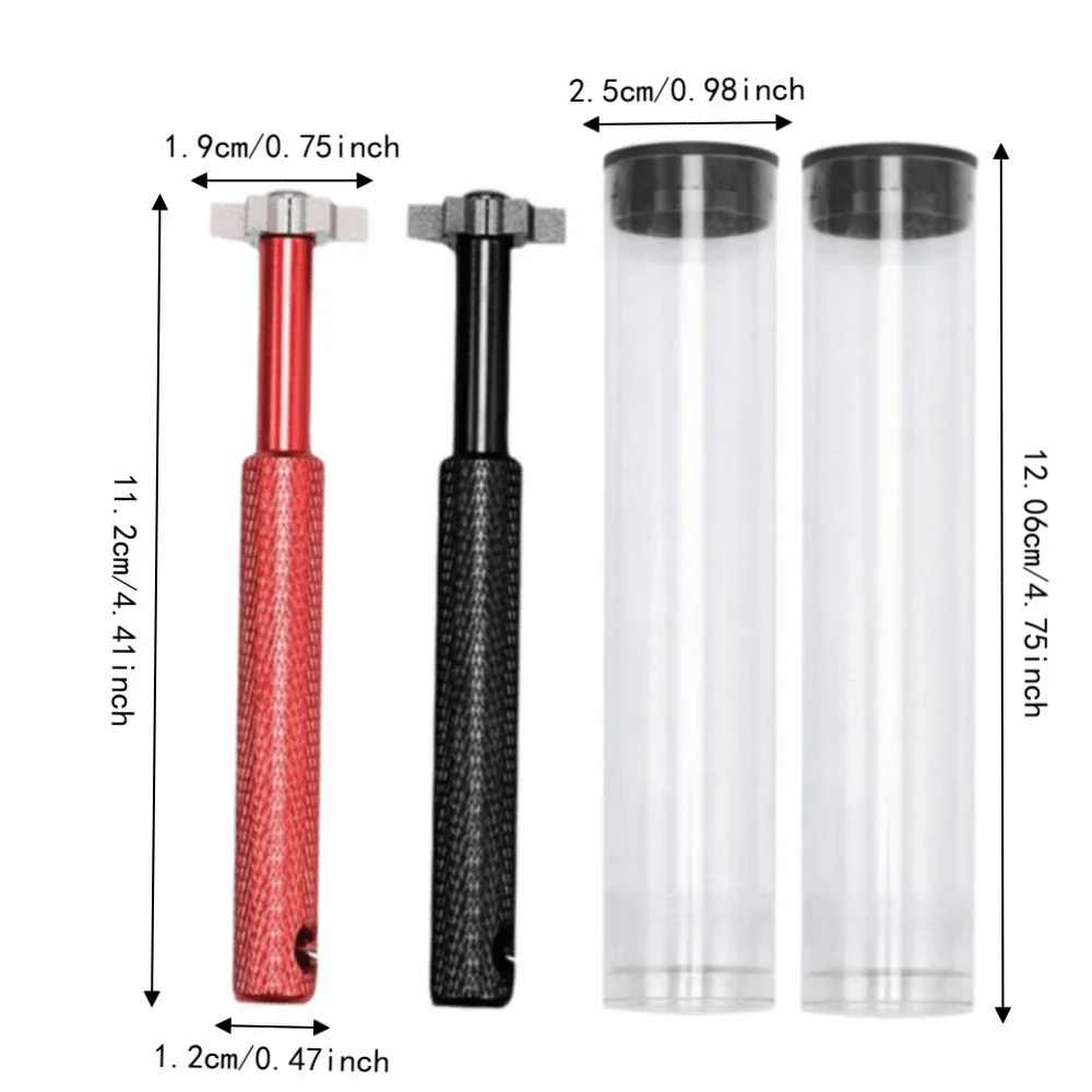 4pcs 6 Head Golf Club Groove Sharpener Compact Handheld Design Storage Tube Golf Club Re-Grooving Tool Metal Construction
