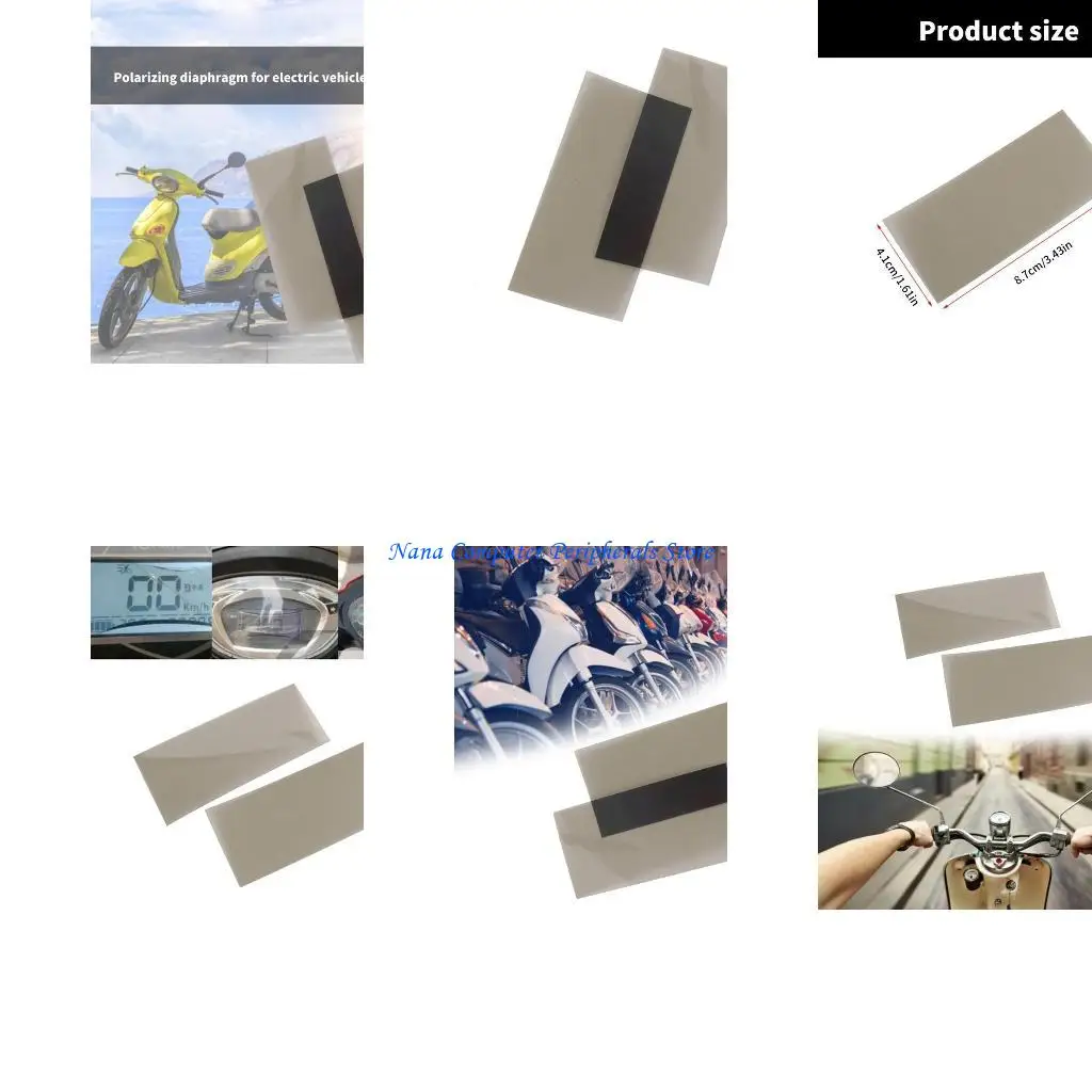 Película polarizada 2 piezas F68C Película bicicleta eléctrica LCD LCD Película, Membrana reparación Antiglare para
