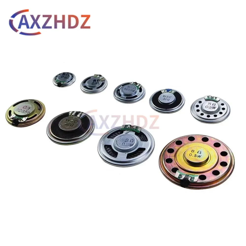 5PCS 0.5W 8R 8Ω Speaker Horn 8 Ohm 0.5 Watt Diameter 4CM 5CM Toy Audio Amplifier Accessories Diy kit 20/23/28/30/36/40/50mm