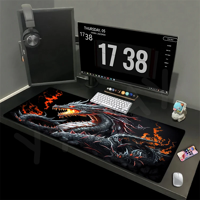 Mauspad Drache Original große Gamer Mouse pad Tastatur matte xxxl Maus matten 30x80cm Gummi Schreibtisch Pad Design Schreibtisch Teppich