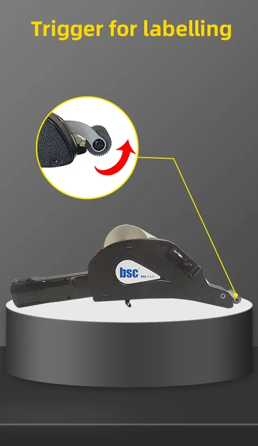 fruit labeling machine bsc 40mm Electronic hand-held labeling machine fast speed portable labeling machine with motor