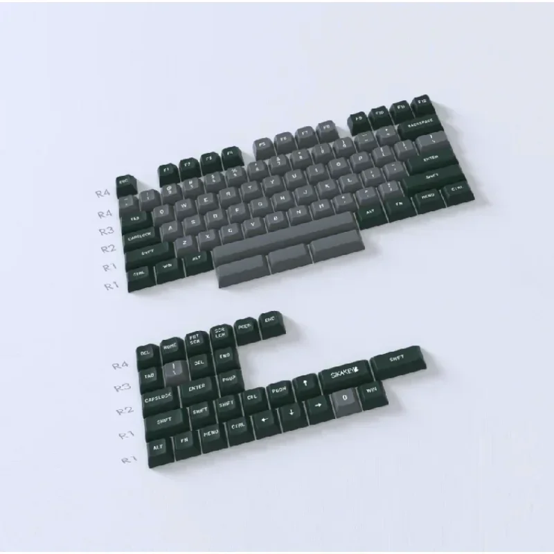 

61 64 68 84 keys 60% 75% 80% custom oem resin pbt double shot white green grey cute mechanical keyboard keycap