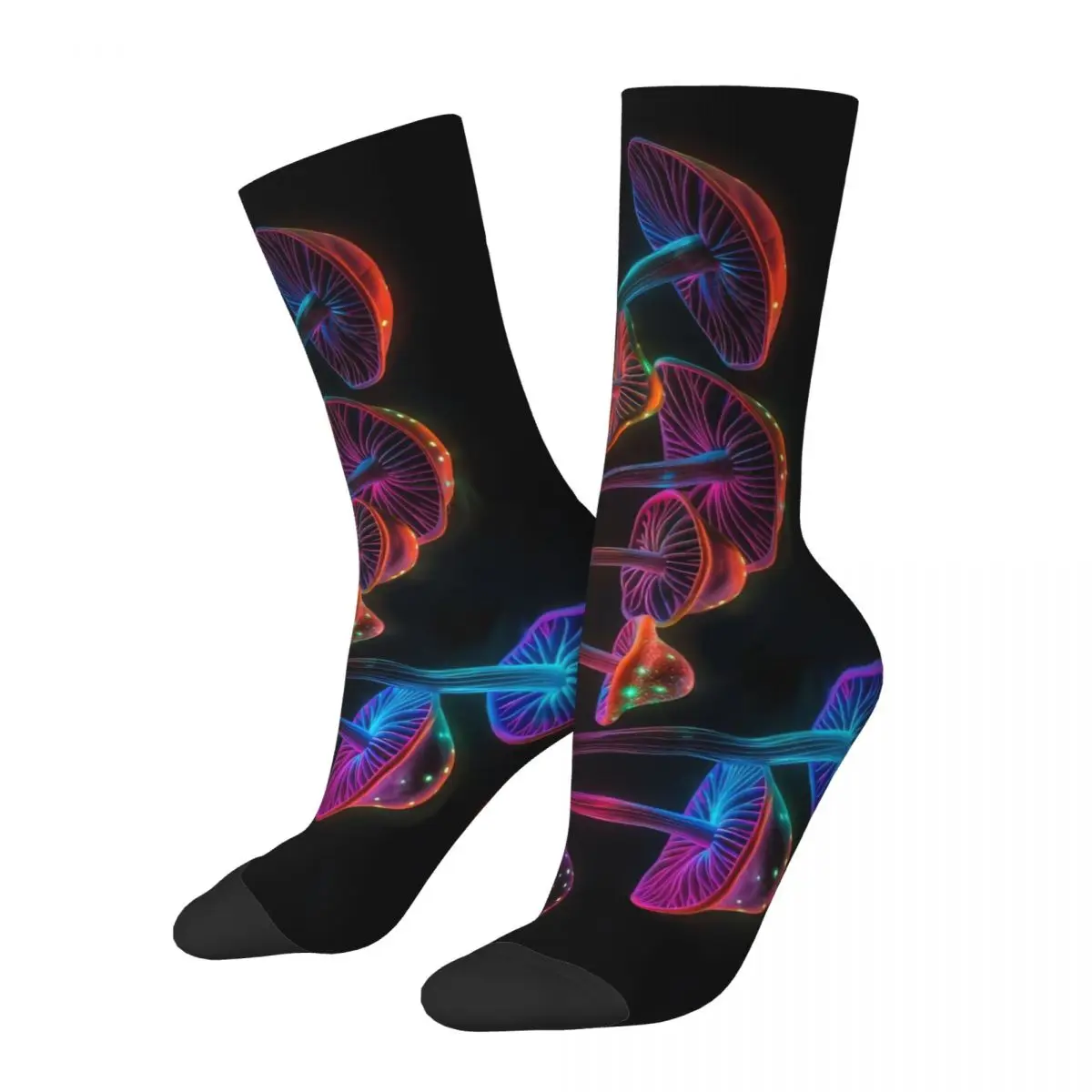 

Neon Psychodelic Mushrooms Stuff cosy Unisex Socks Hip Hop Interesting Four Seasons Socks