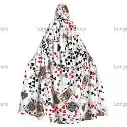 Poker Cards Cloak Hooded Cosplay Costume Halloween Adult Long Party Cape