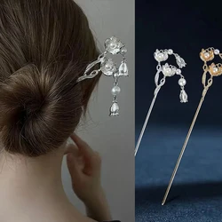 Vintage Chinese Style Hanfu Hair Stick Women Metal Flower Hair Fork Hair Chopsticks Hairpin Woman Jewelry Hair Clip Accessories
