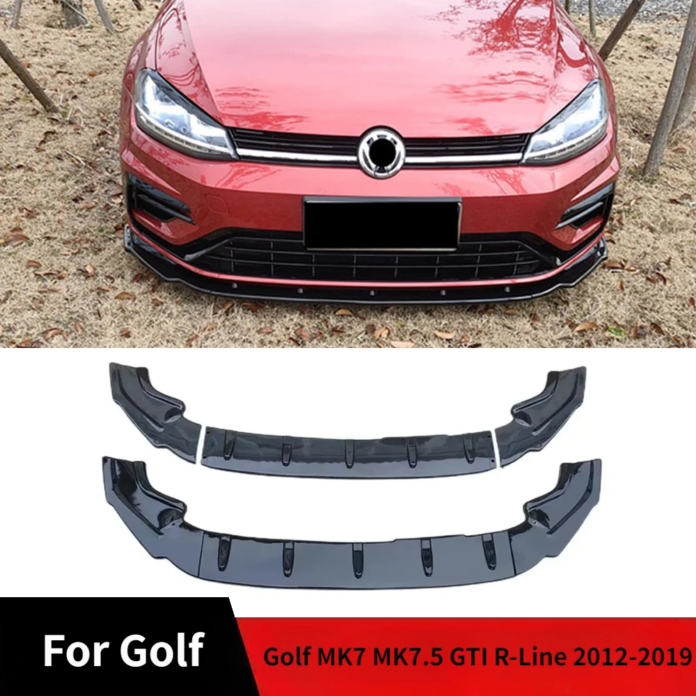 

For Volkawagen Golf MK7 MK7.5 R GTI R-Line 2012-2019 Front Bumper Splitter Lip Spoiler Diffuser Body Kit Car Accessories