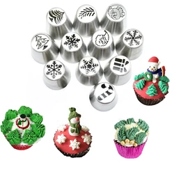 1PCS Christmas Russian Tulip Icing Piping Nozzles 304 Stainless Steel Pastry Bag Tips Nozzles Cupcake Cake Decorating Tools