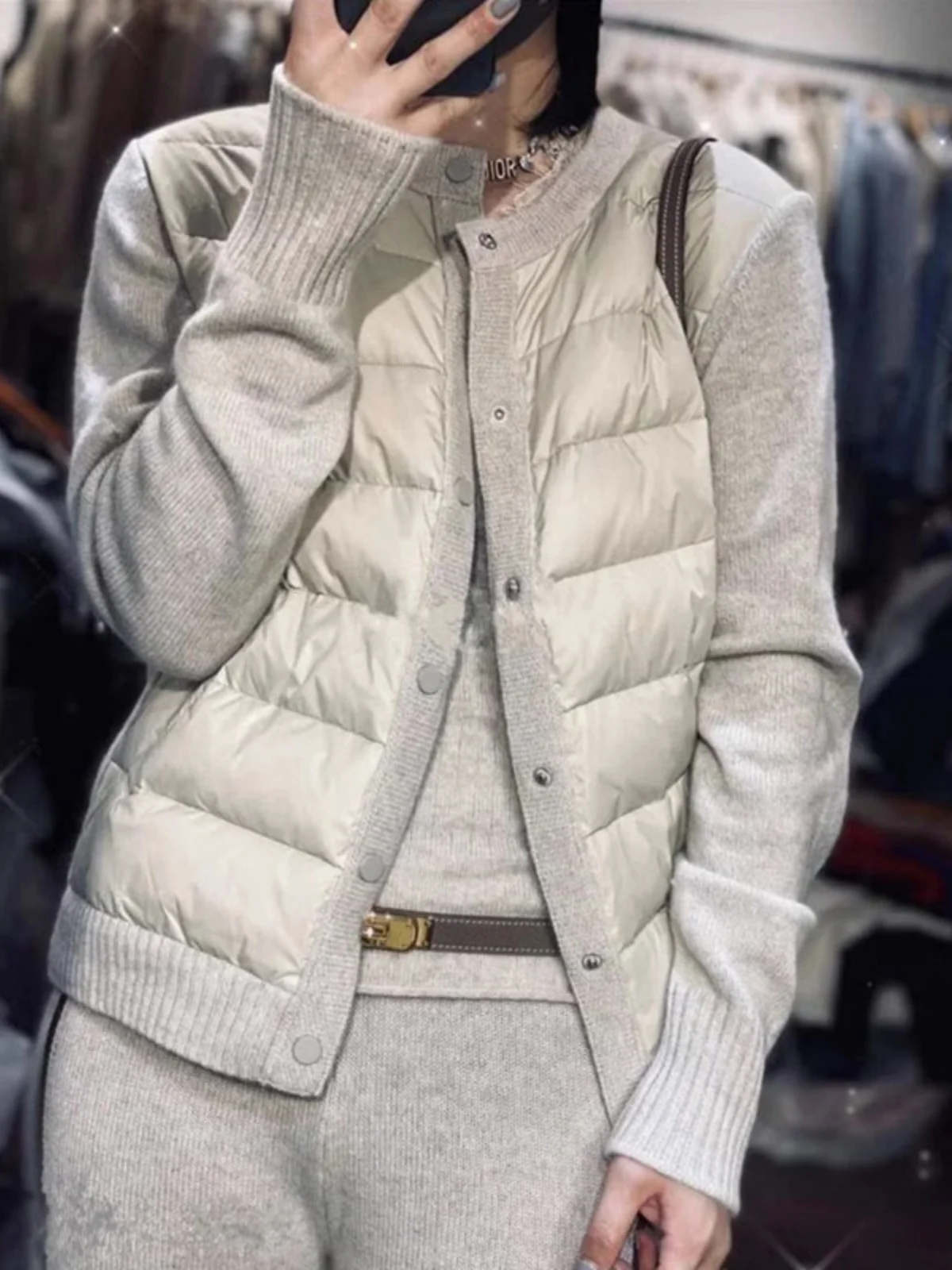 

Lightweight Padded Cotton Jaet Women's Autumn Winter New Sle Loose Faion Splicing Design Unique Warm Cotton Coat