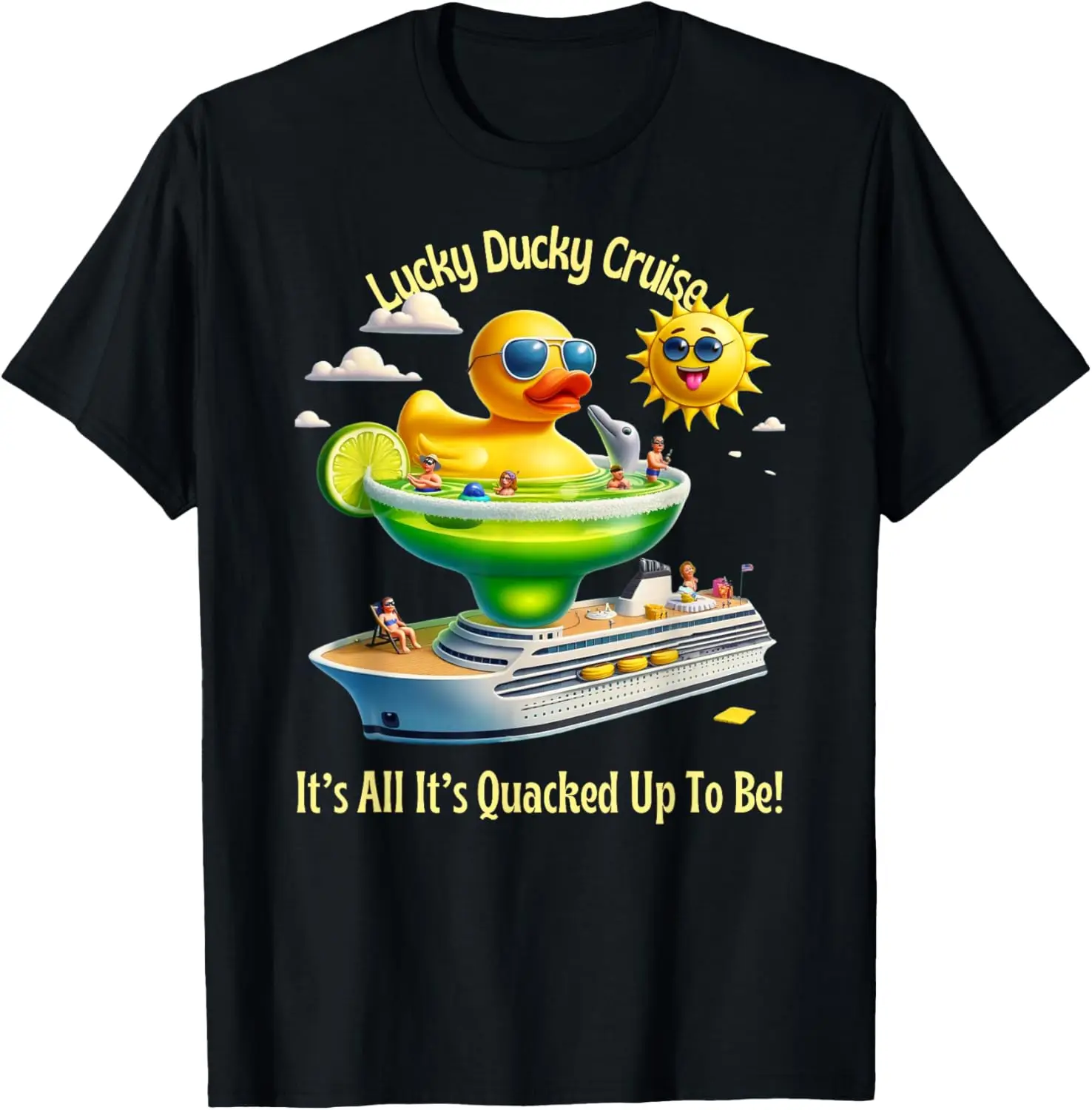 

Lucky Ducky Margarita Cruise Funny Cruise T-Shirt