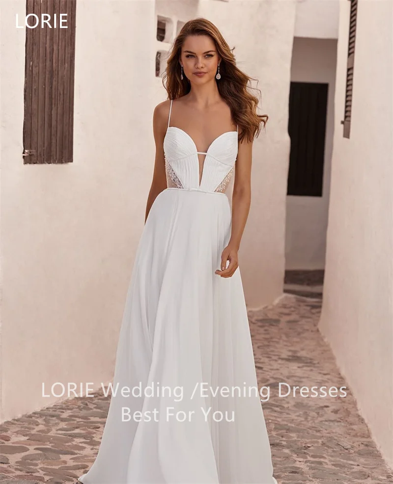 LORIE Mermaid Wedding Dresses Strapless Deep V-Neck Spaghetti Strap Bride Prom Gown Sense of design Bridal Gowns 2025 Customized