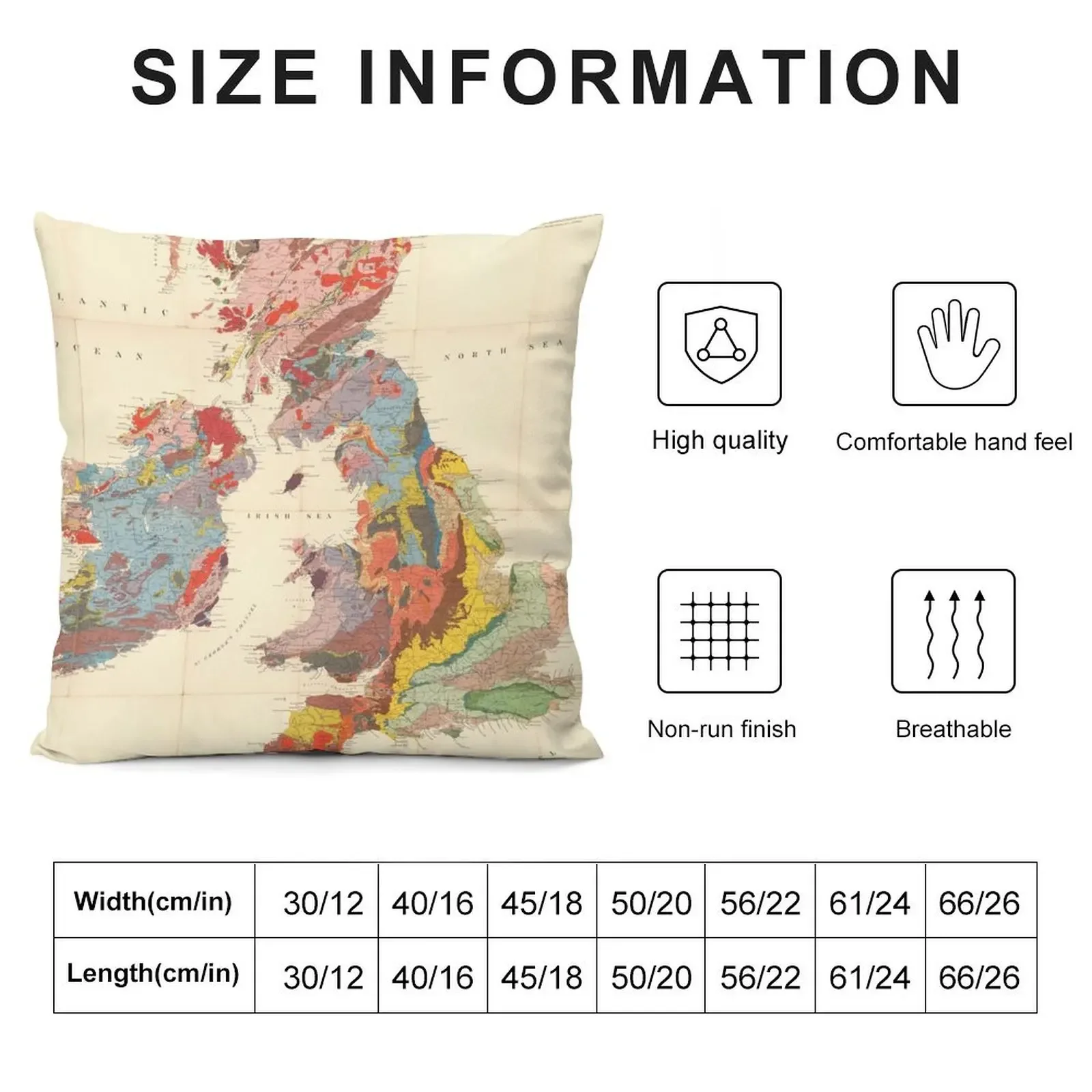 Vintage Geological Map of The British Isles (1912) Throw Pillow Anime luxury throw pillow covers pillow