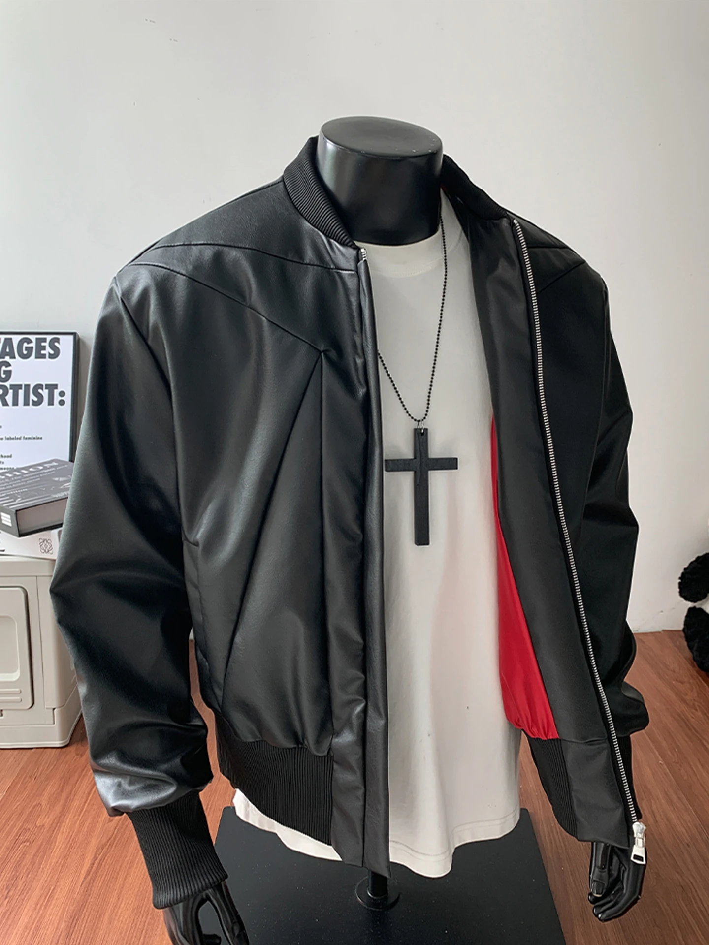 

Мужская кожаная куртка American Sle Red Inverted из натуральной кожи, повседневная, утепленная, в стиле ретро, свободного кроя, для осени