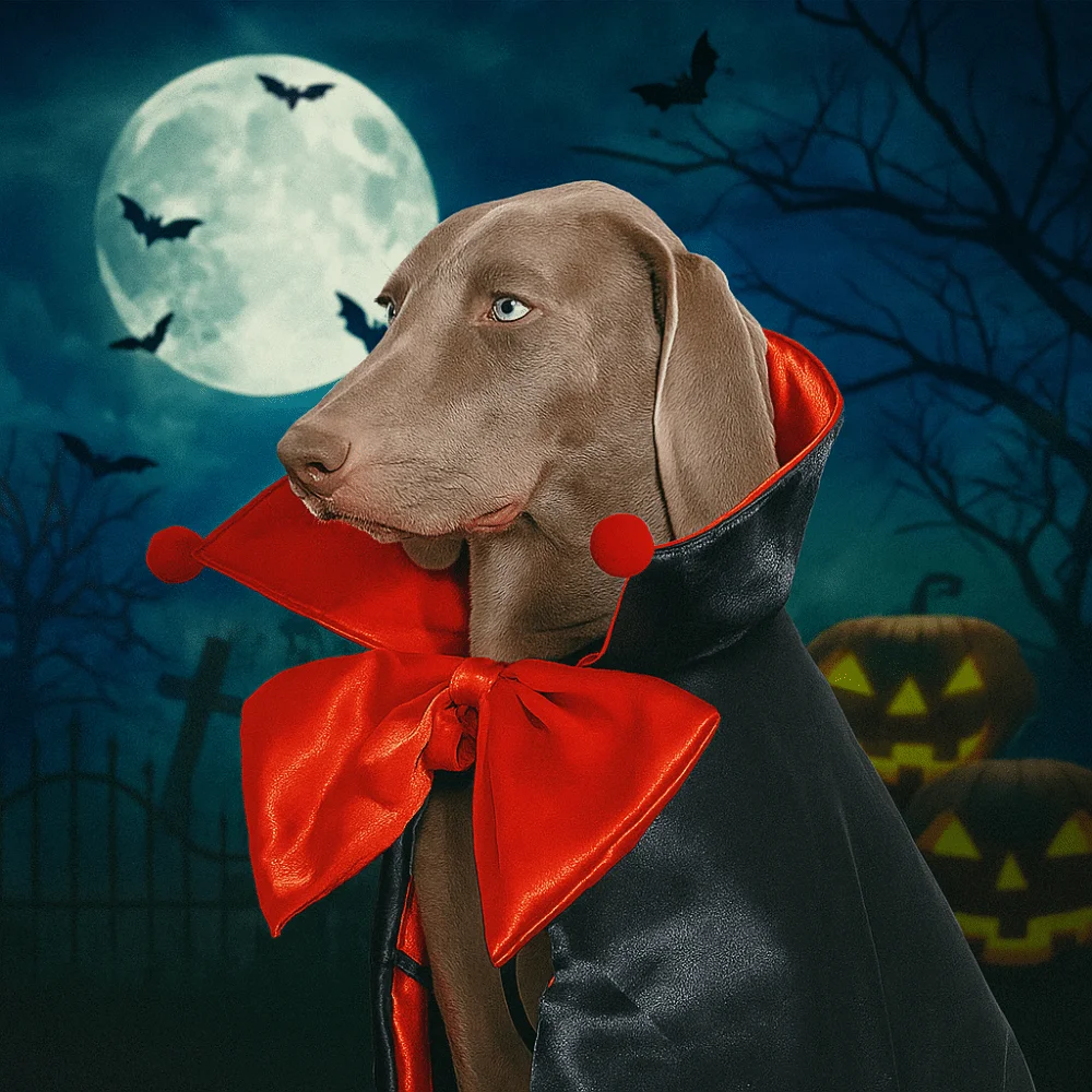 

Stand-collar Halloween Pet Costume Comfortable Easy To Wear Cat Cosplay Cloak Soft Fabric Bow Dogs Knight Cape