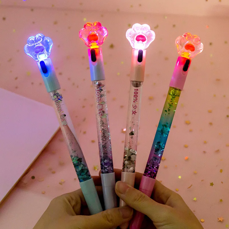 Creative Cartoon  Light Pen Cute Glowing Ballpoint Pen Student Stationery 0.38mm Writing Tool School Supplies