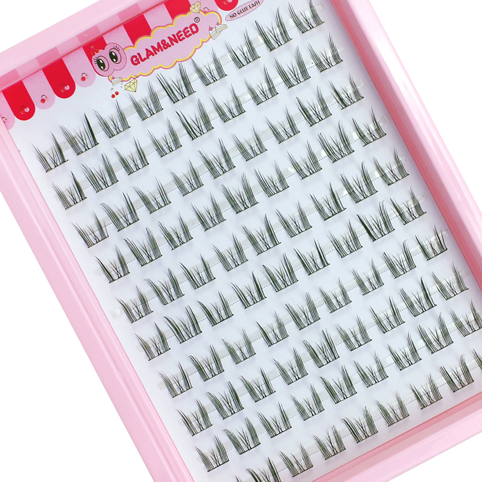 Sztuczne rzęsy Manga Cat Eye bez kleju, pojedyncze kępki rzęs, naturalne, miękkie, puszyste, 7-13mm, do codziennego użytku, do samodzielnego stylizowania, do cosplayu i makijażu.