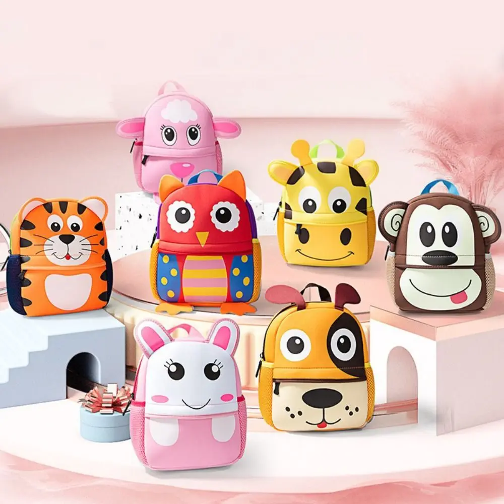 

Unisex 3D Children Schoolbag Cartoon Animal Pattern Ultra Light Kids Backpack Neoprene Knapsack Girls Boys