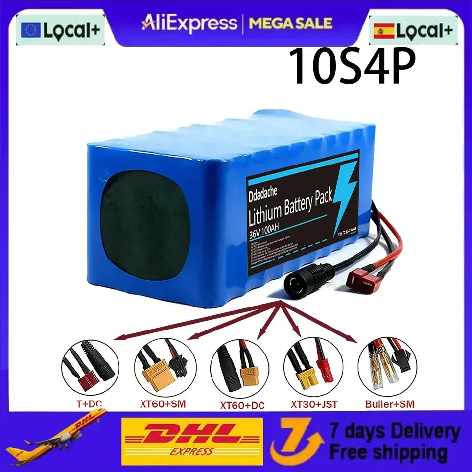 10S4P Elektroroller 100000mAh 36V Lithium-Akku 18650 Batteriepack 36V 100Ah Elektroroller-Akku 36V