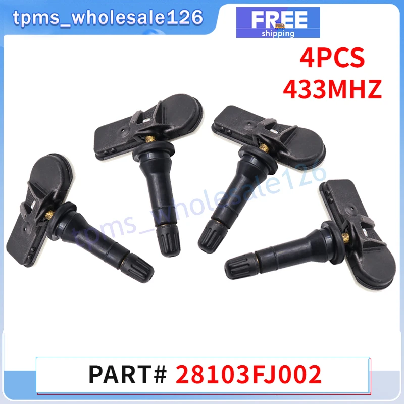 28103FJ002 Car Tire Pressure Monitor Sensor 4PCS For Subaru Forester Impreza Legacy Outpack Trezia WRX TPMS 433MHZ 28103-FJ002