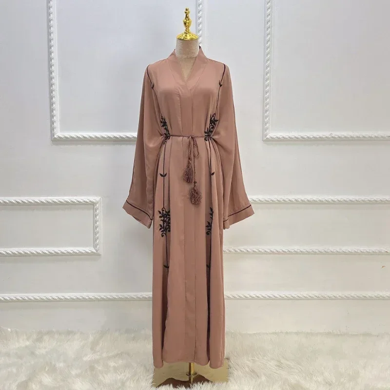 Mujer musulmana Kimono Abaya bordado vestido árabe caftán de fiesta de verano Abayas abiertas para mujeres Dubai Turquía Ramadán traje islámico