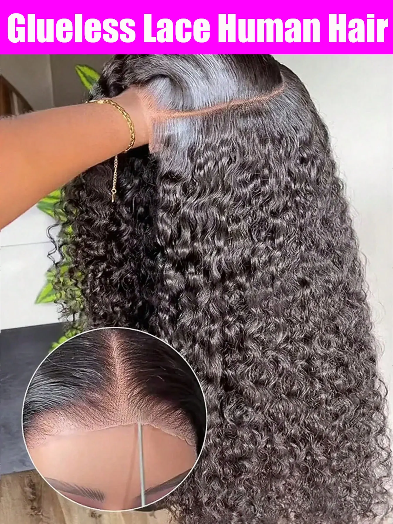 

40 Inch 5x5 Glueless Human Hair Wig Deep Wave Human Hair Wig Brazilian Virgin Hair Human Hair Pre Plucked Pre Cut Curly Wig