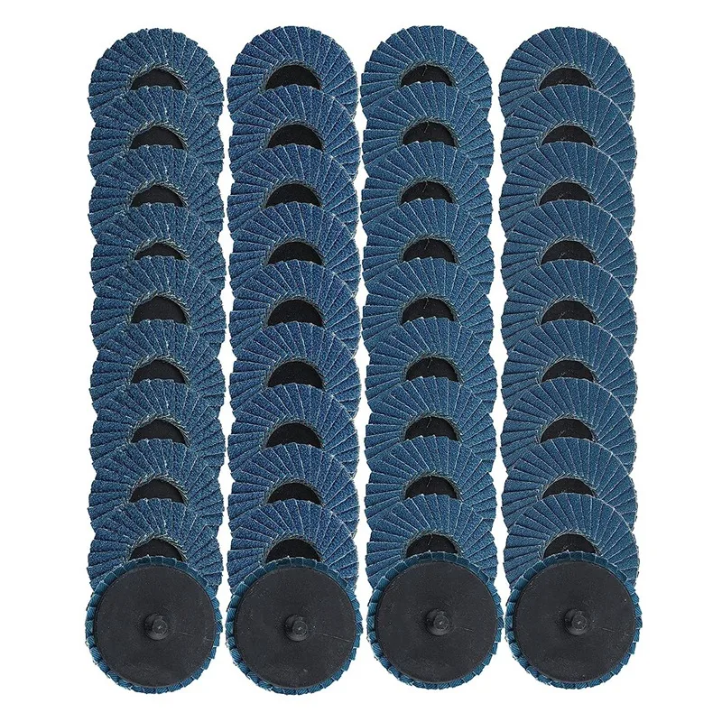 

40Pcs 2 In Roll Lock Flap Discs With 1/4Inch Holder Die Grinder Attachments 40/60/80/120 Grit Grinding Wheels