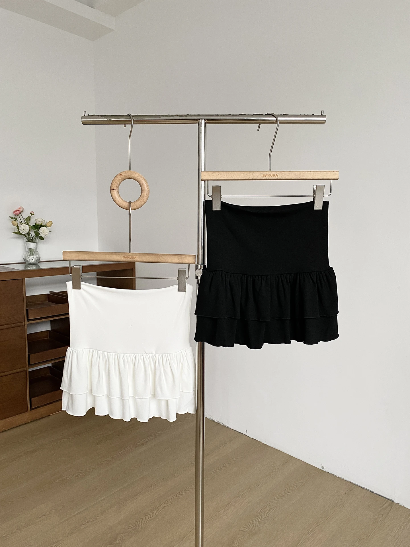 DIYI Pure Desire White High Waist Elastic Slim Fit Double Layer Cake Skirt Women's Summer Hot Girl  Skirt Polyester Fiber