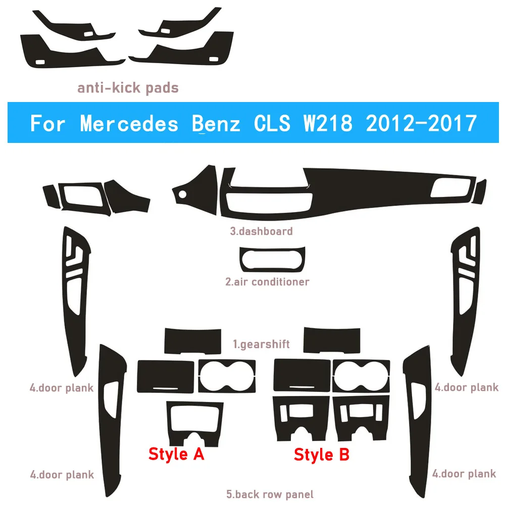 

Car-Styling Carbon Fiber Car Interior Center Console Color Change Molding Sticker Decals For Mercedes Benz CLS W218 2012-2017