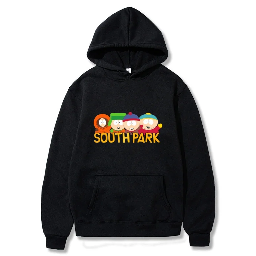South Park Anime-Muster Hoodie, modischer warmer Mantel, Herren-Hoodie für Herbst und Winter, schwarzer Street-Hoodie mit langen Ärmeln – Detail 18